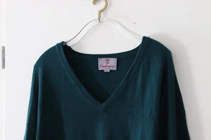 Herren Pullover aus 100% Kaschmir 2XL Dunkelgrün neuwertig Versand kostenlos - Bild 1 von 2