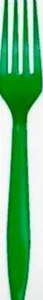 Green Heavy Duty Plastic Forks 24 Per Pack Green Party Tableware Supplies - Picture 1 of 1