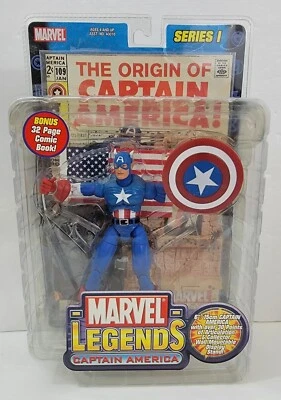 Figura de acción Toy Biz Marvel Legends Capitán América Serie 1 Origen Cómic Foto 1 de 4