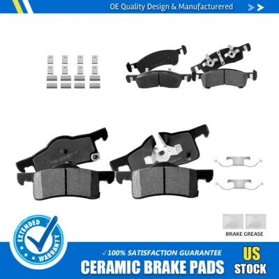 Pastillas de freno delanteras traseras de cerámica con hardware para Lincoln Navigator 2003 2004-2006 Foto 1 de 4