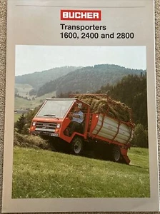 Folleto de ventas de automóviles Bucher Transporter 1600 2400 2800 gama de vehículos marcoable - Imagen 1 de 3
