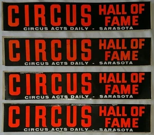 4 vintage Circus Hall Of Fame bumper stickers Sarasota FL Florida - Picture 1 of 2