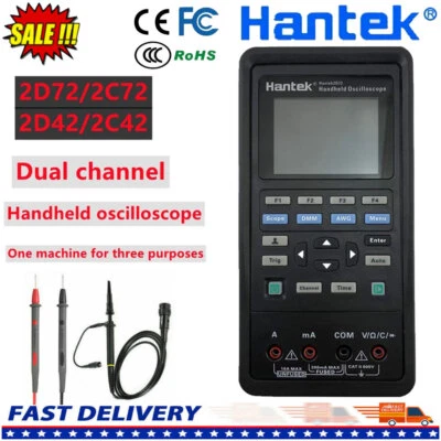 Hantek 2D72 2C72 2D42 2C42 Oscilloscope USB Waveform Generator Multimeter Tester - Image 1 of 4