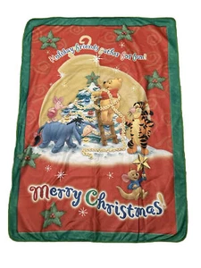 WINNIE THE POOH Christmas Tigger Eeyore Piglet 58” x 42” PLUSH THROW Blanket NEW - Picture 1 of 4
