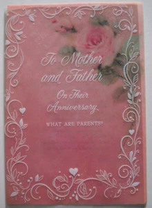 What Parents Are poem To Mother Father Anniversary vintage greeting card CC6 - Picture 1 of 5