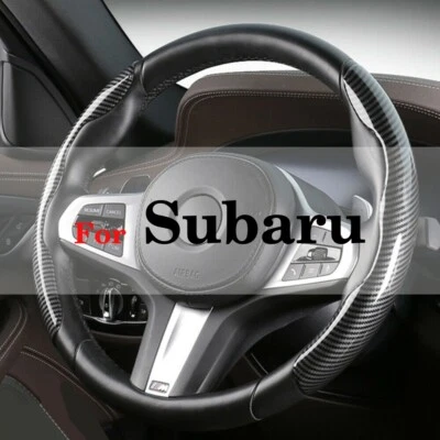 For Subaru Car Auto Steering Wheel Cover Carbon Fiber Non-Slip Accessories 15" - Image 1 of 4