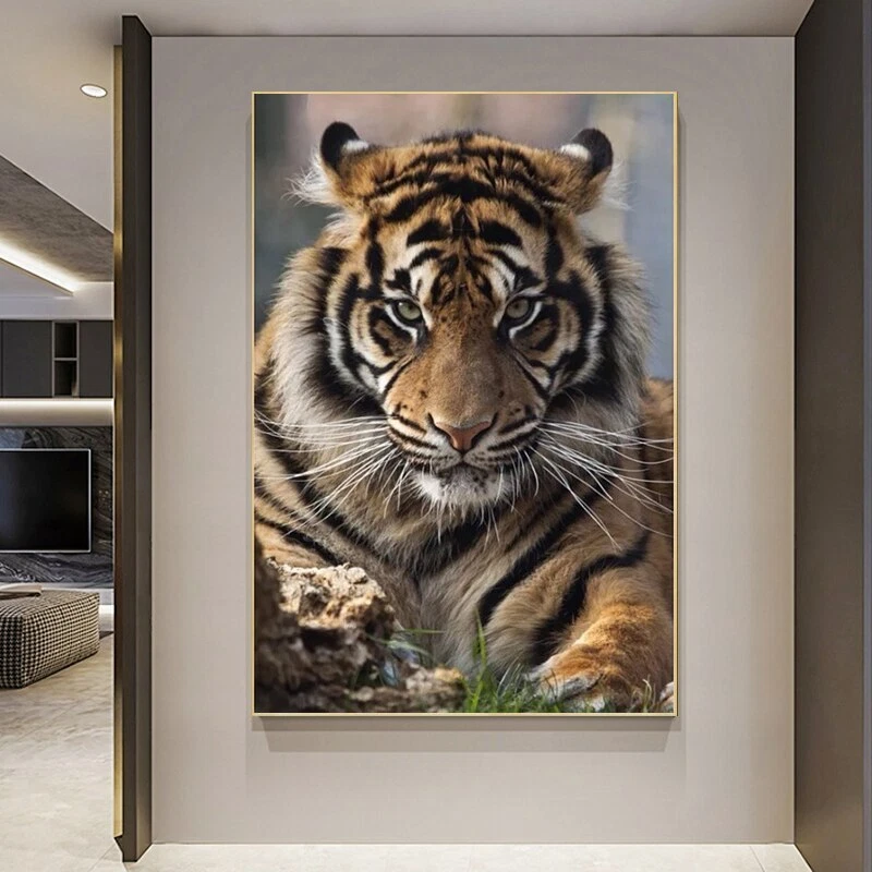 Animal Tiger Canvas Painting Wall Art Poster Print Wall Picture Home Decor Mural - Image 1 of 4
