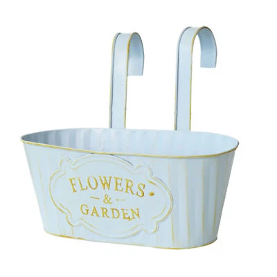 Maceta de metal colgante para cubierta ventana de campo caja de flores para decoración de jardín y patio Foto 1 de 4