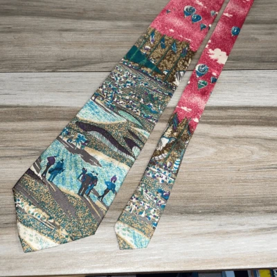 Corbata de cuello Cambridge Classics para hombre OSMF vintage prensa de golf globos aerostáticos seda Foto 1 de 4