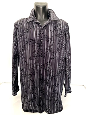 Jf j Ferrar Men's Multi Floral Striped Button Up Long Sleeve Shirt 3XLT/3XGL - Image 1 of 4