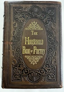 Poetry gift binding leather book 1873 Massive compendium gilt w/ 10 engravings - Picture 1 of 22