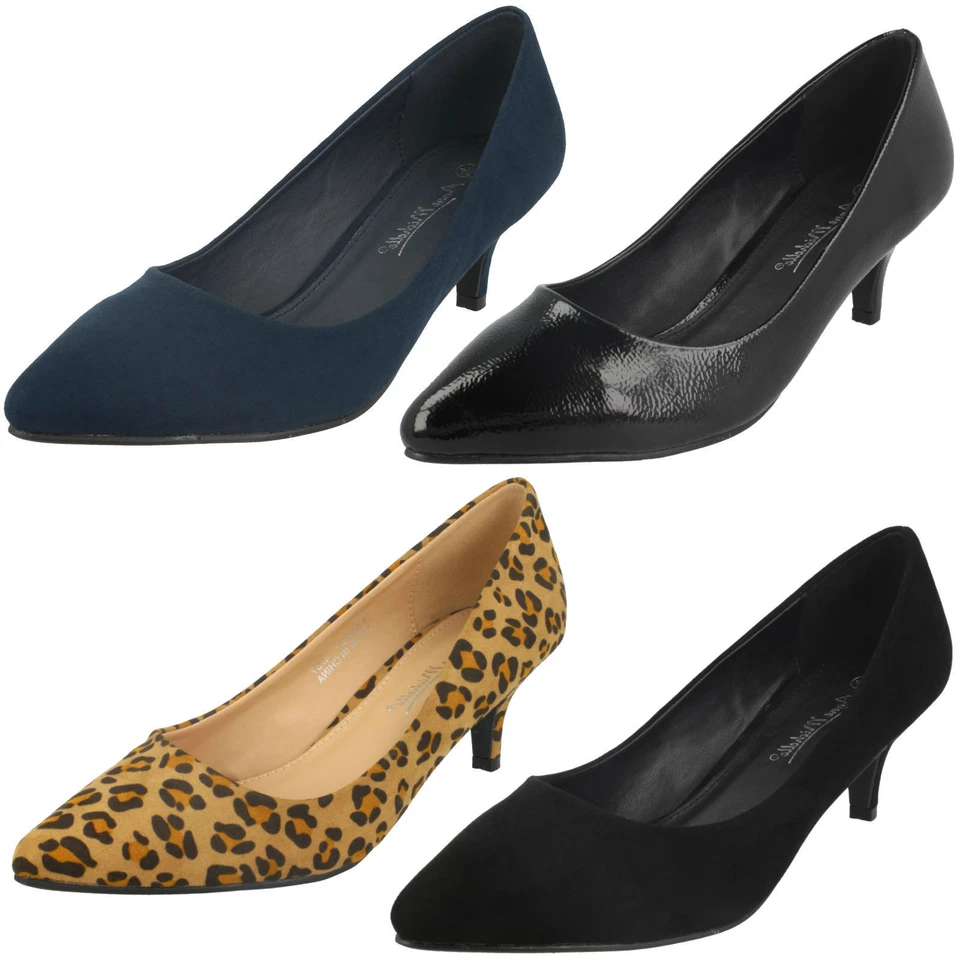 Ladies Anne Michelle Slip On Kitten Heel Court Shoe F9R0021 - Image 1 of 1