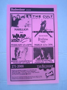 Todd Rundgen  Riverside Theater original 1990 Concert Handbill Marillion warp - Picture 1 of 4