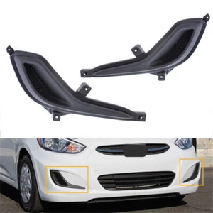 Front Bumper Fog Light Cover Trims w/o Hole Bezel For 2012-2017 Hyundai Accent - Picture 1 of 6