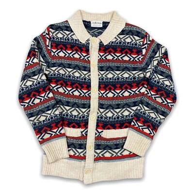 Vintage 70s Collageman Cardigan Sweater Retro Button Front Southwest Aztec Mens - Image 1 of 4