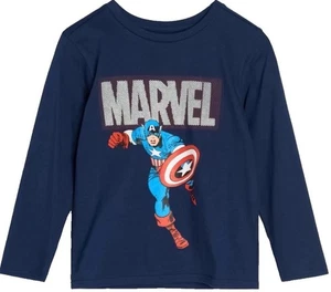 AVENGERS 134 SHIRT CAPTAIN AMERICA MARVEL BLAU LANGARM LANGARMSHIRT HERO HELD - Bild 1 von 6