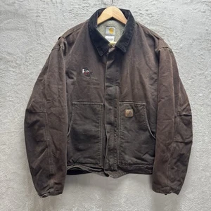 Chaqueta Carhartt Dearborn Talla Grande Marrón Forrada Sherpa J164 DKB Estilo Detroit - Imagen 1 de 11