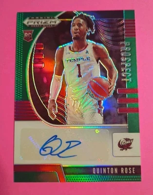 2020 Panini Prizm Draft Picks #PA-QR Quinton Rose Auto Prospect Green Prizm - Image 1 of 3