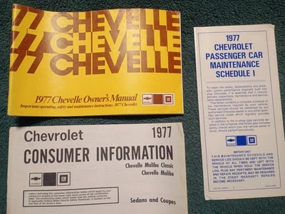 Chevrolet Chevelle y Malibu 1977 juego manual del propietario/buenos originales!!! Foto 1 de 4