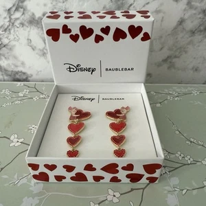 Disney Baublebar Piglet Valentine's Day Red Heart Dangle Earrings w/Crystals NIB - Picture 1 of 7