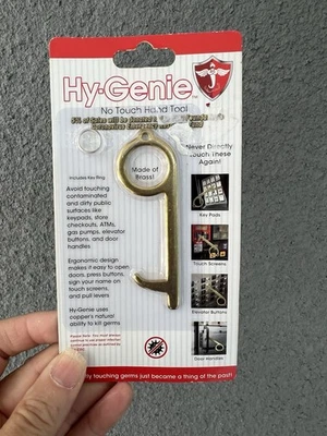 Herramienta de mano Hy-Genie de latón sin contacto - Personaliza con un nombre grabado con láser Foto 1 de 4