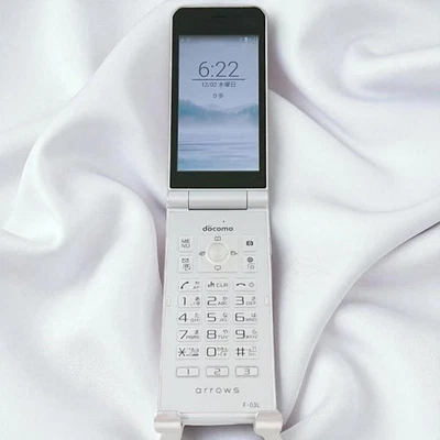 [En muy buen estado] Fujitsu Arrows Keitai F-03L Android Teléfono Abatible Plateado Desbloqueado SIM Probado Foto 1 de 4