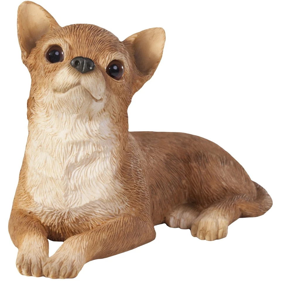 Chihuahua Figurine Hand Painted Tan Sandicast