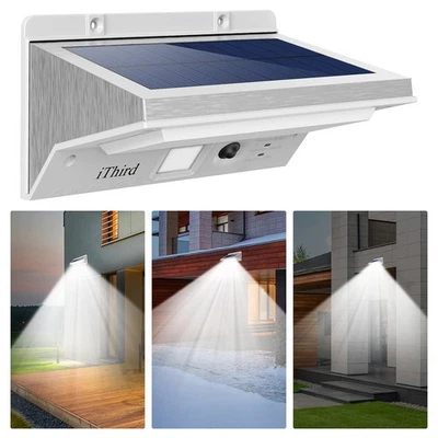 Solar Motion Sensor LED Lights Outdoor Waterproof Security for Yard Garage Porch - Image 1 of 4