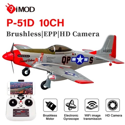 P-51D Fixed-wing 10CH Brushless Airplane 1/16 6-Axis Gyro 3D EPP Fight Plane - Image 1 of 4