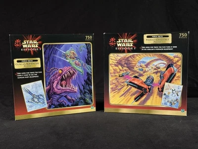 2 Sealed Star Wars Episode 1 Jigsaw Puzzles PODRACE CHALLENGE 2 Sided 750 PC New - Image 1 of 2