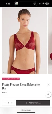 Sutiã Intimissimi Pretty Flowers Elena renda vermelha balconette - Imagem 1 de 3