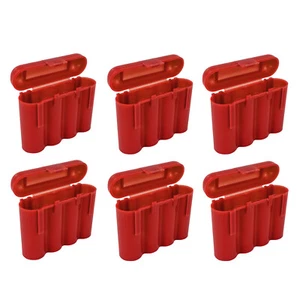 6 RED AA AAA BATTERY BATTERY PLASTIC STORAGE CASE HOLDER BOX USA SHIP - Picture 1 of 9