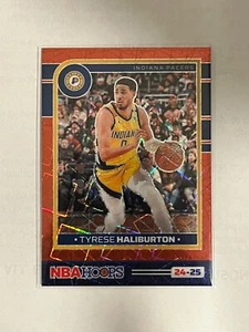 2024-25 Panini NBA Hoops - Tyrese Haliburton #104 Hyper Red /99 Indiana Pacers - Picture 1 of 3