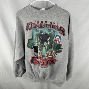 Vintage Starter Gray 1998s Atlanta Falcons NFL Football Sweatshirt - Size 2XL - Picture 1 of 8