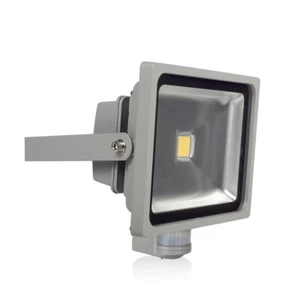 LED Fluter Strahler Grau IP44 30W 2350lm Tageslicht 6400K 110° Bewegungsmelder - Bild 1 von 4