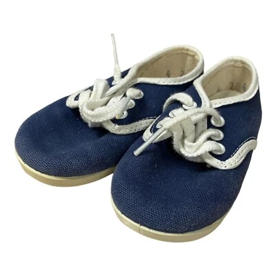Tenis con cordones de lona azul marino vintage para bebés pequeños talla 4 - ¡Nuevos! Foto 1 de 4
