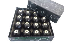 16 x Black 8 Pool Snooker Billiards Balls 2 inch (Bulk Buy for pubs and clubs)
