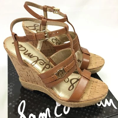 Sandalias de cuña para mujer Sam Edelman Karley color tostado oscuro talla 9 Foto 1 de 4