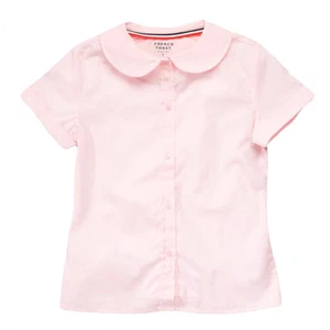 Girls Pink Blouse E9320 Peter Pan Collar Short Sleeve French Toast Sizes 4 to 20 - Picture 1 of 3