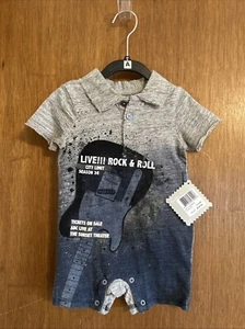 LIVE!!!! ROCK & ROLL - BABY EINTEILER MIT DRUCKKNÖPFEN - 6-9 M VON AMY COE - NEU MIT ETIKETT $ 24 - Bild 1 von 6
