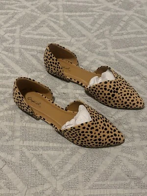 Zapatos planos de gamuza leopardo Qupid para mujer, talla 8,5 Foto 1 de 4