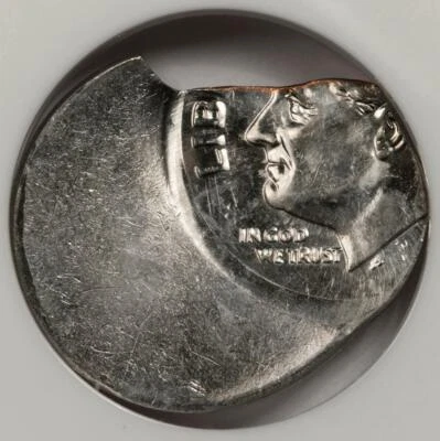 2(000) Dated NGC MS65 50% Off Center On Clipped Planchet Dime Mint Error Rare - Image 1 of 4