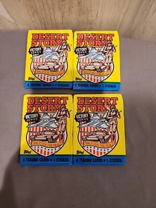 Desert Storm Victory Series Trading Cards Sealed Wax Pack Topps 1991 USA 4 Packs - Foto 1 di 2