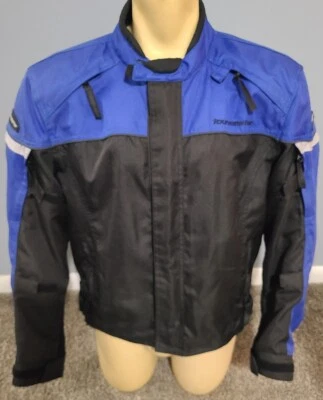 Tourmaster Jett Series 3 Mens Size Med/42 Ventilated Motorcycle Jacket BLK/BLU - Image 1 of 4