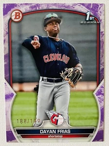 2023 Bowman 1st Prospects Purple Lunar  #BP-26 Dayan Frias /199 (RC) Guardians - Picture 1 of 2