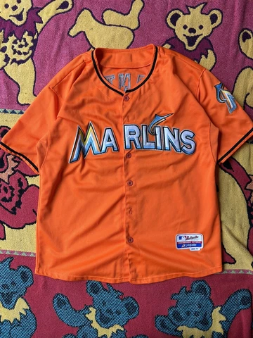 Miami Marlins Giancarlo Stanton #27 Orange Majestic Baseball Jersey Size: 40 (L) Cover