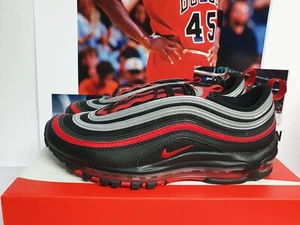 Nike AIR MAX 97 Negro Rojo Universitario Reflectante Hombre UK 9 EUR 44 (921826 014) - Imagen 1 de 8