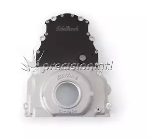 EDELBROCK 4255 2-PIECE ALLOY TIMING COVER CHEV LS2 V8 W FROUNT MOUNTED CAM SENSO - Picture 1 of 1