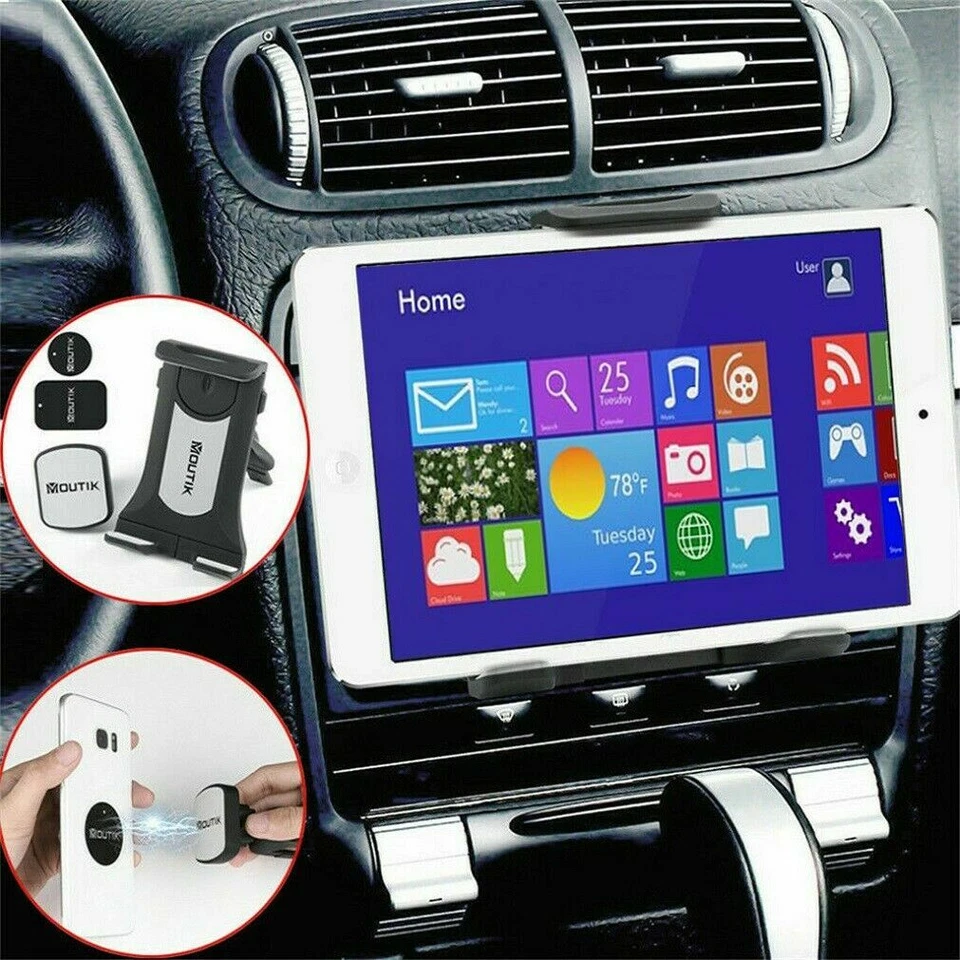 360 Car Mount Tablets Cell Phone Holder Cradle CD Slot Stand Bracket Universal - Image 1 of 4