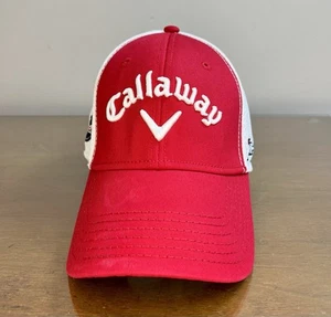 Cappello da golf Callaway XHOT Bomb rosso e bianco aderente berretto piccolo/medio Odyssey Flex - Foto 1 di 12